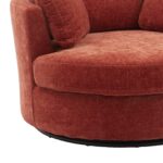 WIIS' IDEA™ Modern Swivel Armchair Sofa With 3 Pillows - Terracotta