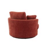 WIIS' IDEA™ Modern Swivel Armchair Sofa With 3 Pillows - Terracotta