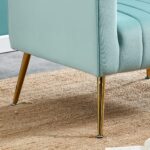 WIIS' IDEA™ Modern Velvet Armchair With Gold Metal Legs - Blue - WIIS' IDEA™ | Original Furniture Online Store