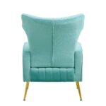 WIIS' IDEA™ Modern Velvet Armchair With Gold Metal Legs - Blue - WIIS' IDEA™ | Original Furniture Online Store