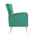 WIIS' IDEA™ Modern Velvet Armchair With Gold Metal Legs - Green