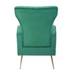 WIIS' IDEA™ Modern Velvet Armchair With Gold Metal Legs - Green