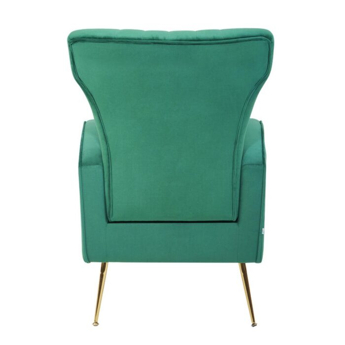 WIIS' IDEA™ Modern Velvet Armchair With Gold Metal Legs - Green