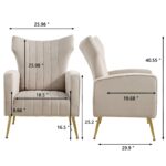 WIIS' IDEA™ Modern Velvet Armchair With Gold Metal Legs - Grey - WIIS' IDEA™ | Original Furniture Online Store