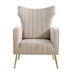 WIIS' IDEA™ Modern Velvet Armchair With Gold Metal Legs - Grey - WIIS' IDEA™ | Original Furniture Online Store