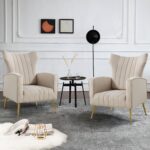 WIIS' IDEA™ Modern Velvet Armchair With Gold Metal Legs - Grey - WIIS' IDEA™ | Original Furniture Online Store