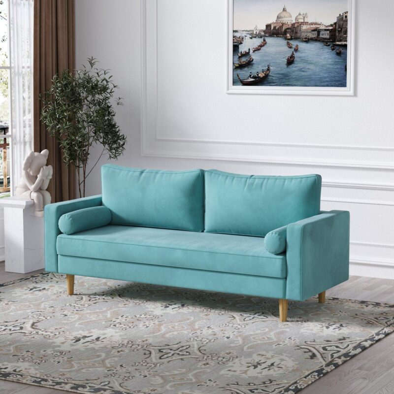 WIIS' IDEA™ Modern Velvet Loveseat Sofa - Green