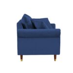 WIIS' IDEA™ Modern Velvet Loveseat Sofa With Wood Legs - Blue