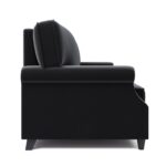 WIIS' IDEA™ Modern Velvet Rolled Arm Loveseat Sofa Upholstered With Deep Seat - Black