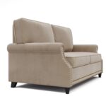 WIIS' IDEA™ Modern Velvet Rolled Arm Loveseat Sofa Upholstered With Deep Seat - Camel