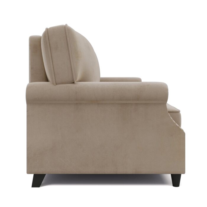 WIIS' IDEA™ Modern Velvet Rolled Arm Loveseat Sofa Upholstered With Deep Seat - Camel