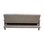 WIIS' IDEA™ Natural Fiber Leather Sofa Bed With Wood Armrest - Beige