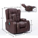 PU Recliner Vibration Massage Armchair Sofa - Brown