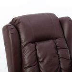 PU Recliner Vibration Massage Armchair Sofa - Brown