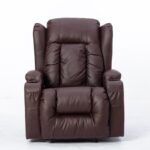 PU Recliner Vibration Massage Armchair Sofa - Brown