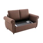 WIIS' IDEA™ Pull Out Sleeper Sofa Bed With Twin Size Memory Mattress - Brown