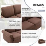 WIIS' IDEA™ Pull Out Sleeper Sofa Bed With Twin Size Memory Mattress - Brown