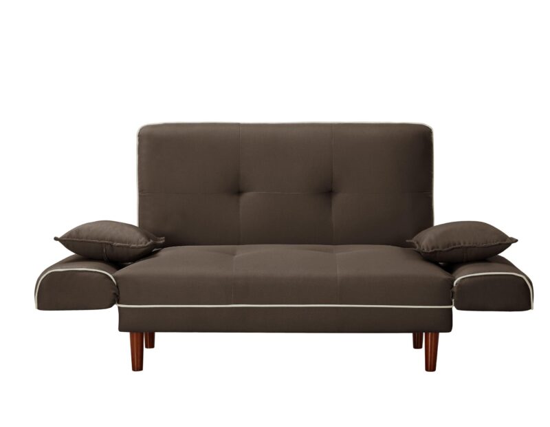 WIIS' IDEA™ Relax Fabric Lounge LoveSeat Sleeper Sofa Bed - Brown