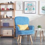 WIIS' IDEA™ Revolving Kids Armchair Sofa With Mid-Back Ergonomic Cushion - Blue