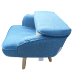 WIIS' IDEA™ Revolving Kids Armchair Sofa With Mid-Back Ergonomic Cushion - Blue