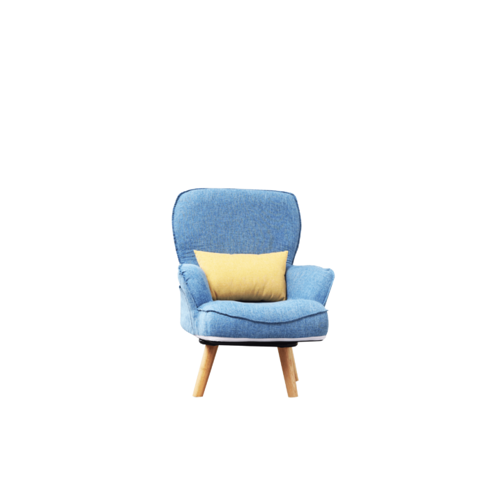 WIIS' IDEA™ Revolving Kids Armchair Sofa With Mid-Back Ergonomic Cushion - Blue