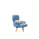 WIIS' IDEA™ Revolving Kids Armchair Sofa With Mid-Back Ergonomic Cushion - Blue