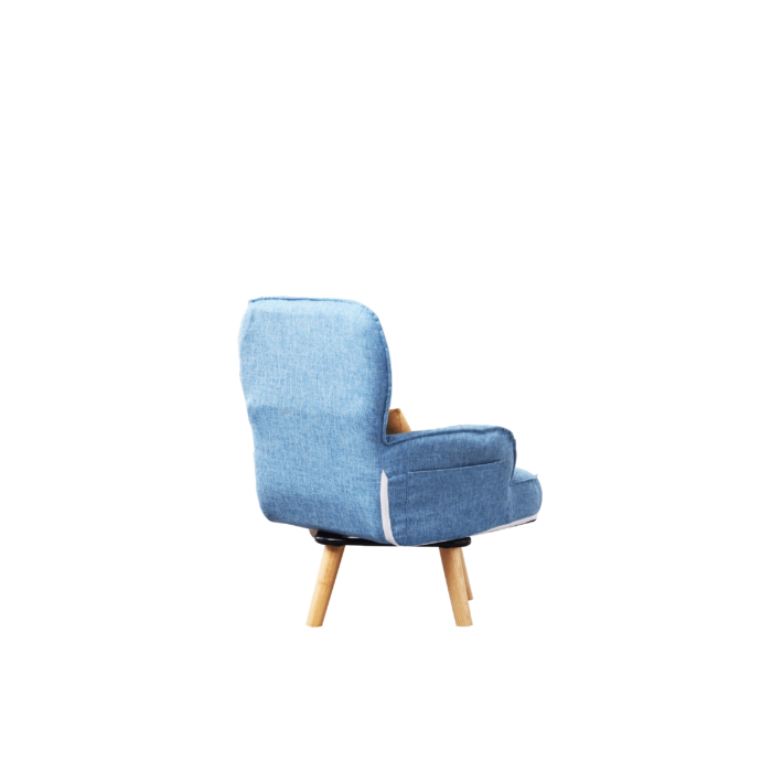 WIIS' IDEA™ Revolving Kids Armchair Sofa With Mid-Back Ergonomic Cushion - Blue