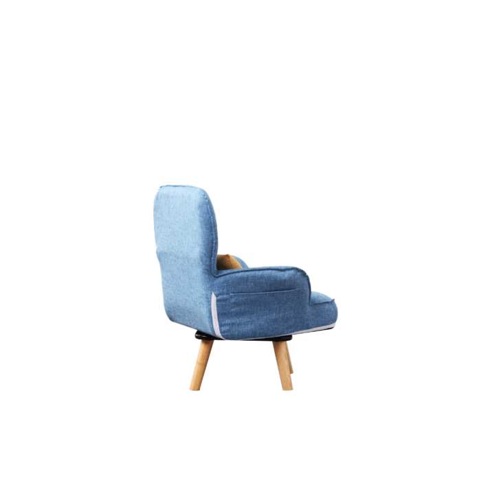 WIIS' IDEA™ Revolving Kids Armchair Sofa With Mid-Back Ergonomic Cushion - Blue