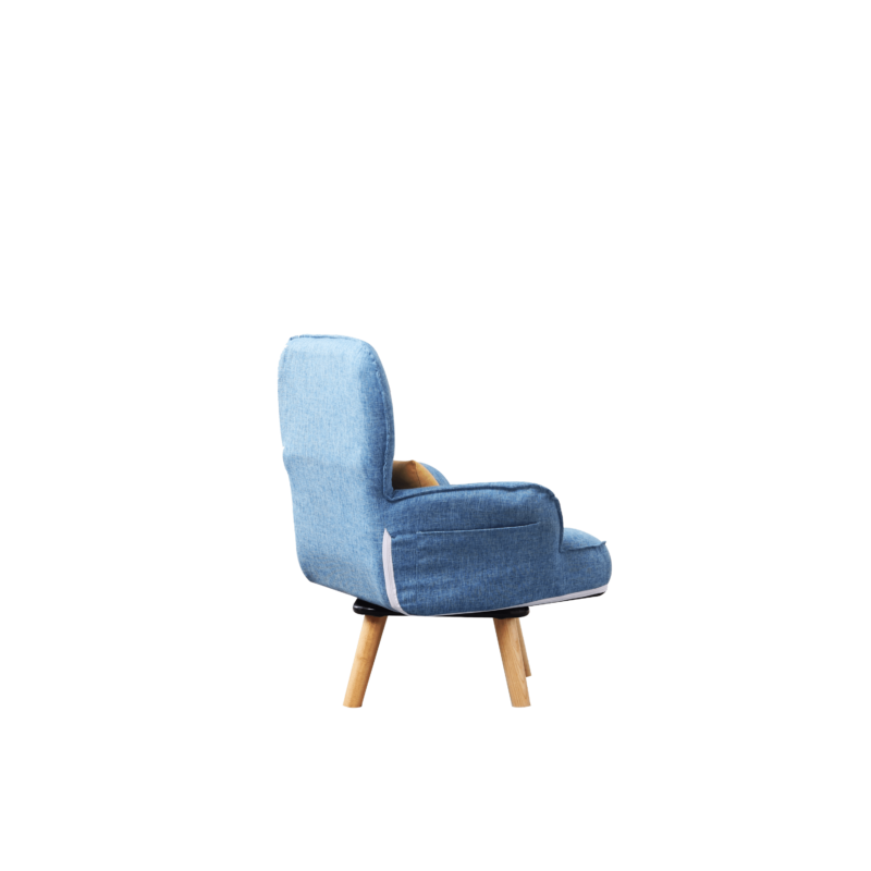 WIIS' IDEA™ Revolving Kids Armchair Sofa With Mid-Back Ergonomic Cushion - Blue