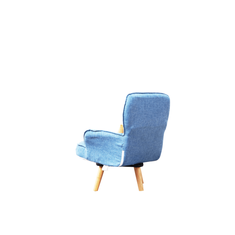 WIIS' IDEA™ Revolving Kids Armchair Sofa With Mid-Back Ergonomic Cushion - Blue