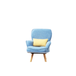 WIIS' IDEA™ Revolving Kids Armchair Sofa With Mid-Back Ergonomic Cushion - Blue