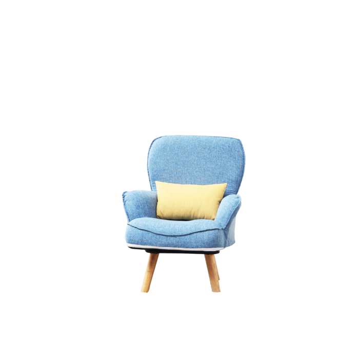 WIIS' IDEA™ Revolving Kids Armchair Sofa With Mid-Back Ergonomic Cushion - Blue