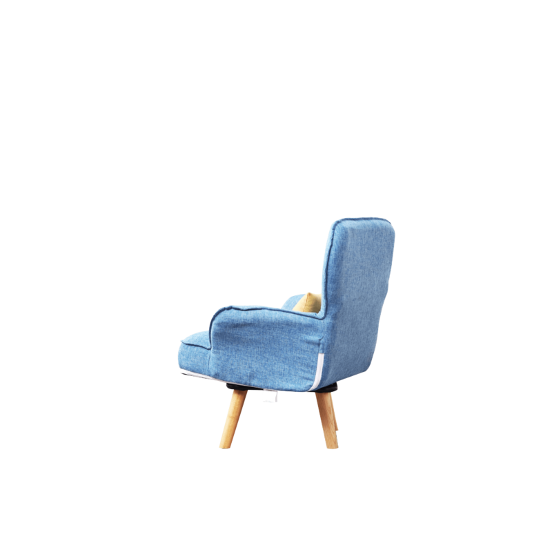 WIIS' IDEA™ Revolving Kids Armchair Sofa With Mid-Back Ergonomic Cushion - Blue