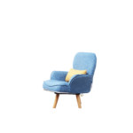 WIIS' IDEA™ Revolving Kids Armchair Sofa With Mid-Back Ergonomic Cushion - Blue