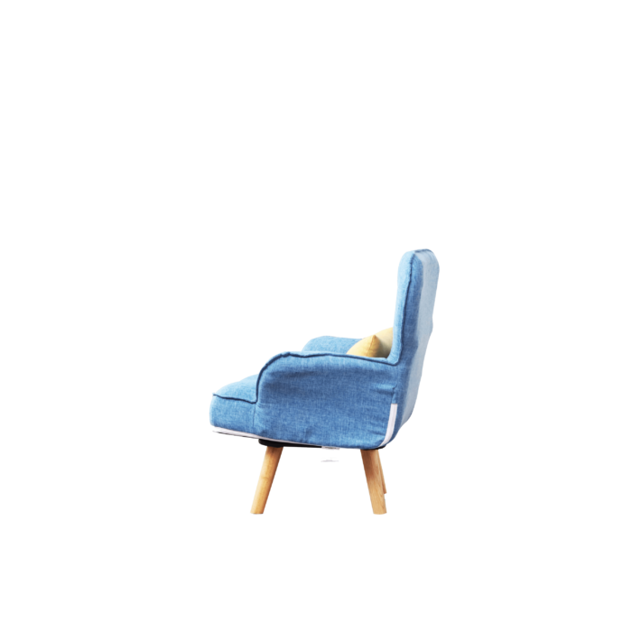 WIIS' IDEA™ Revolving Kids Armchair Sofa With Mid-Back Ergonomic Cushion - Blue