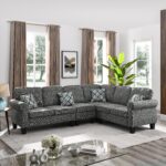 WIIS' IDEA™ Shelter L-Shaped Sectional Sofa With Reversible Chaise - Dark Grey