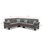 WIIS' IDEA™ Shelter L-Shaped Sectional Sofa With Reversible Chaise - Dark Grey