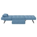 Upholstery Fabric Recliner Sofa Bed Ottoman - Blue