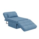 WIIS' IDEA™ Upholstery Fabric Recliner Sofa Bed Ottoman - Blue - WIIS' IDEA™ | Original Furniture Online Store