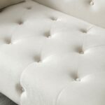 Velvet Chaise Lounge With Soft Upholstery,Tufted Buttons - Beige