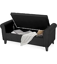 Storage Ottoman Bench-black