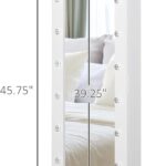 Jewelry Organizer Wall Door Mounted, 18 LED Lights Storage Jewelry Mirrors with Foldable Shelf Cosmetics Storage Cabinet, Jewelry Cabinet Mirror with Storage, Valentine's Day Gift, White photo review