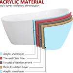 55.12"Acrylic Free Standing Tub,Single Slipper Shape Minimalist Bathtub,Modern Soaking Bathtub with cUPC Certified,Brushed Nickel Overflow&Drain(Glossy White) photo review