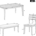 WIIS' IDEA 6-Piece Rectangular Dining Table Set for 6,Mid-Century Modern Wooden Table & Upholstered Chair Set for Home, Kitchen, Dining Room,4 Chairs, Bench Seat, Rubberwood Legs(White+Gray) photo review