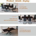 Modern Dining Table Set for 6,Adjustable Dining Table,Rectangular Rock Slab Dining Table for 6-8 People,Metal Base and Legs for Living Room,Dining Room,Kitchen (78" Dining Table+6 Gray Chairs) photo review