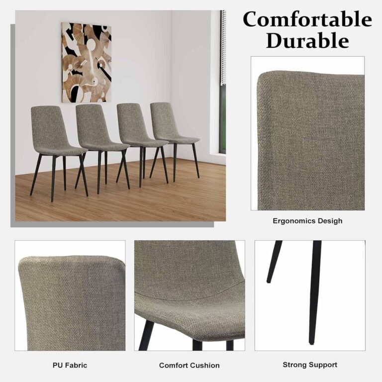 WIIS' IDEA Modern Dining Table Set for 4,Rectangular Solid Wood Dining Table for 4 People,Metal Base and Legs,Suitable for Living Room,Dining Room,Kitchen,55" Dining Table+4Gray Chair photo review