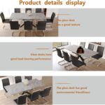 Modern Dining Table Set for 6,Adjustable Dining Table,Rectangular Rock Slab Dining Table for 6-8 People,Metal Base and Legs for Living Room,Dining Room,Kitchen (78" Dining Table+6 Black Chairs) photo review