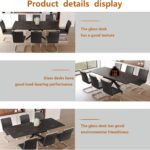 Modern Dining Table Set for 6,Adjustable Dining Table,Rectangular Rock Slab Dining Table for 6-8 People,Metal Base and Legs for Living Room,Dining Room,Kitchen (78" Dining Table+6 Black Chairs) photo review