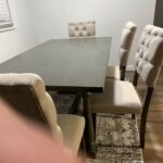 WIIS' IDEA 6-Piece Rectangular Dining Table Set for 6, Mid-Century Modern Wooden Table & Upholstered Chair Set for Home,Kitchen,Dining Room,4 Chairs, Bench Seat,Rubberwood Legs(Walnut + Cottage White) photo review